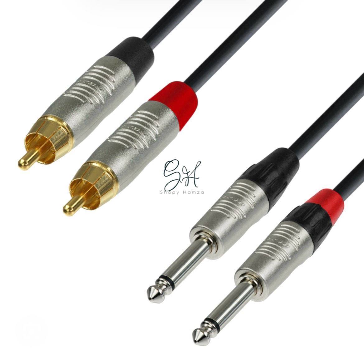Cable audio splitter stéréo - 2 x Jack 6,35 mm vers 2 x RCA (blanc/rouge)